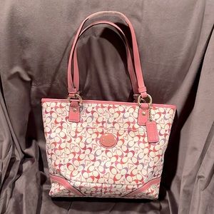 Coach pink and Purple Heart handbag